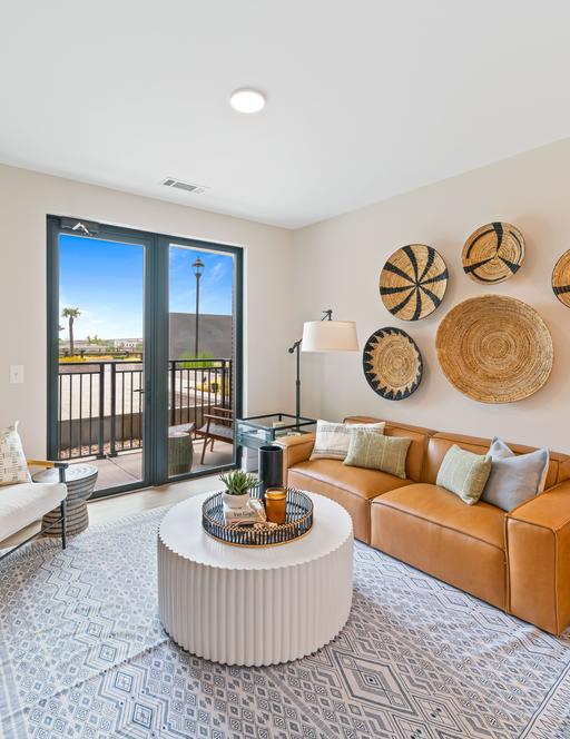 Model Living Room at Cormac Apartments